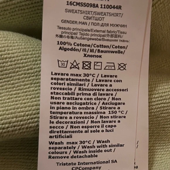 C.P. Company Crewneck Sweatshirt- Color 613 Light Green - Size 2XL - Picture 8 of 8